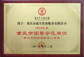 2018 年度沉庆市团餐示范单元